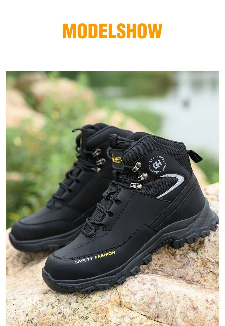 Men's Work Safety Boots Featuring Steel Toe Protection, Anti-Puncture Design - ShopHub