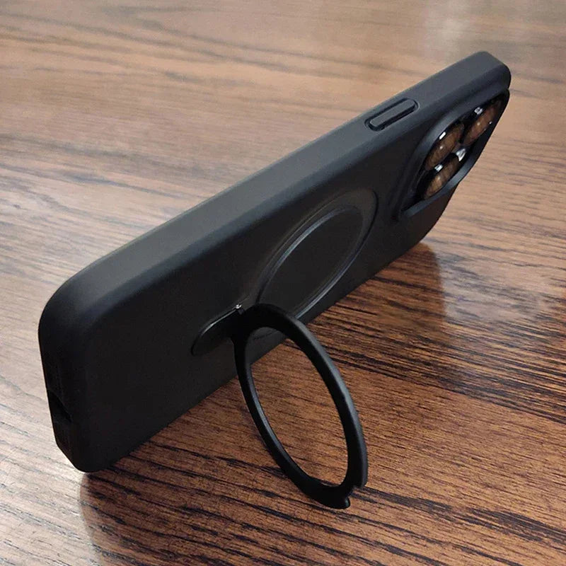 QIXTWO Luxury Metal Holder Magnetic Wireless Charge Phone Case - ShopHub