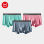 MiiOW Men Underwear Boxers - 3Pcs Cotton Antibacterial Crotch Silky Breathable Boxers
