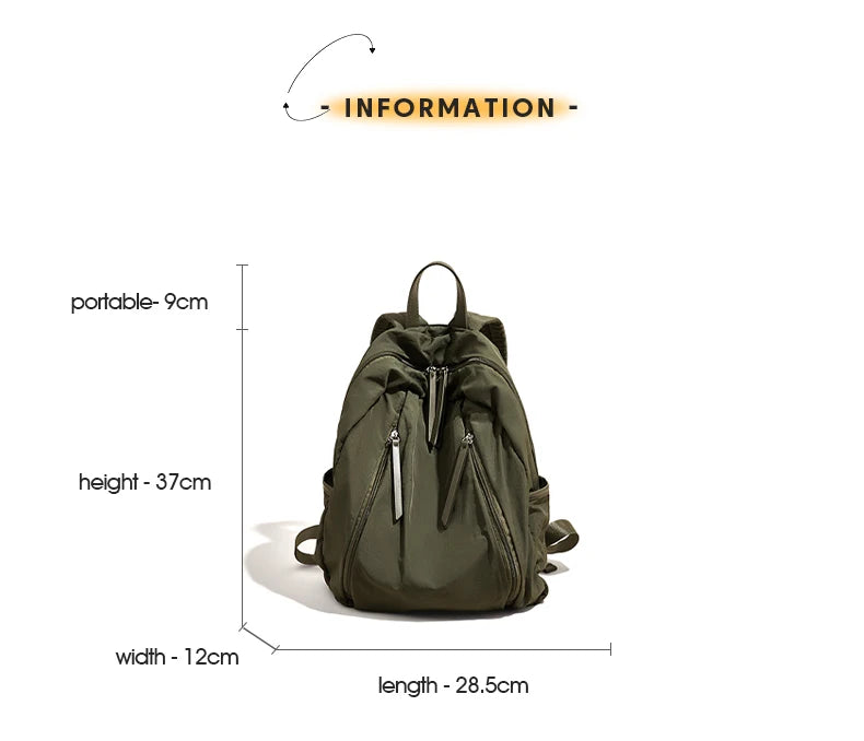 FOXER Simple Solid Color Backpack Women Backpack Waterproof Cotton Fabric Laptop School Bag Fashion Teenage Girl Travel Book Bag