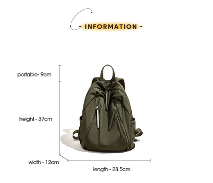 FOXER Simple Solid Color Backpack Women Backpack Waterproof Cotton Fabric Laptop School Bag Fashion Teenage Girl Travel Book Bag