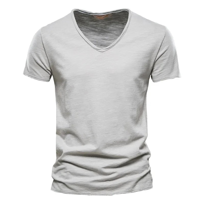 AIOPESON 100% Cotton Men's V-Neck T-Shirts - ShopHub