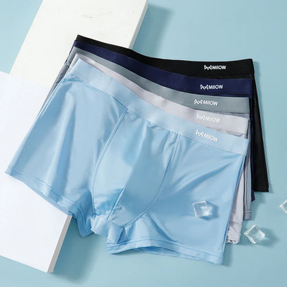 MiiOW 3Pcs Men's Antibacterial Boxers - Thin Ice Silk Graphene Underwear