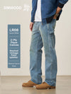 SIMWOOD High Standard 2026 Autumn New Loose Relax 12oz Fabric Denim Logger Pants Men Outdoor Workerwear Paint Splatter Jeans