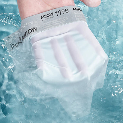 MiiOW Ice Silk Men Underwear - 3Pcs Ultra-thin Breathable Antibacterial Boxer Shorts
