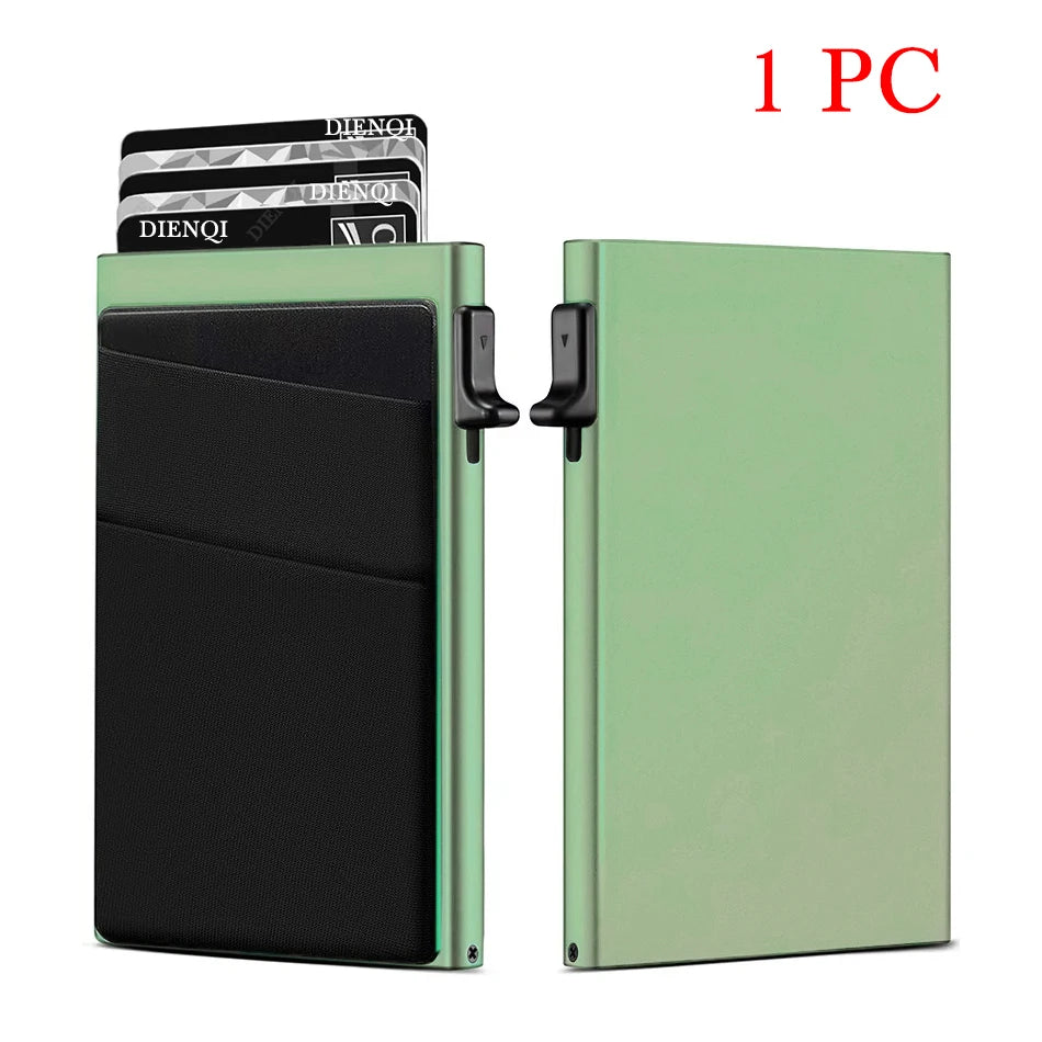 Anti-theft Cards Protectors Card Holder Minimalist Smart Wallet RFID Protection Aluminum Metal Box Cardholder Case Porte Carte