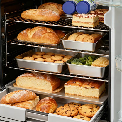 9-Piece Stackable Stainless Steel Baking Containers