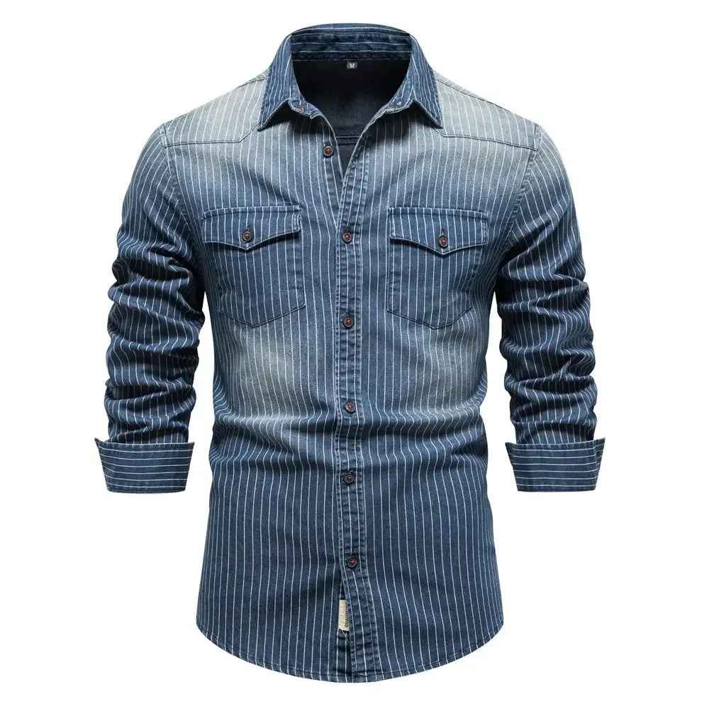 AIOPESON's High-Quality Cotton Denim Shirts - ShopHub