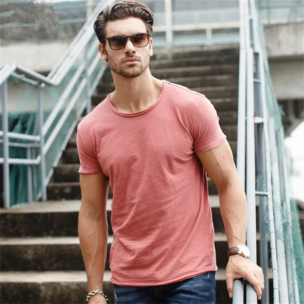 AIOPESON 100% Cotton Casual Soft Fitness T-Shirts - ShopHub