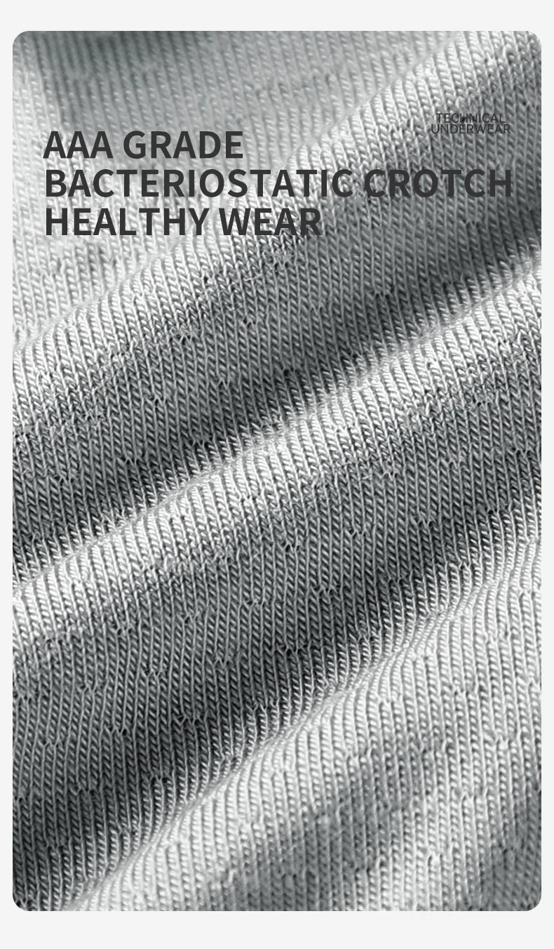 MIIOW Men's Breathable Underwear Set - Ice Silk Mesh Antibacterial Cotton Crotch Seamless Boxers