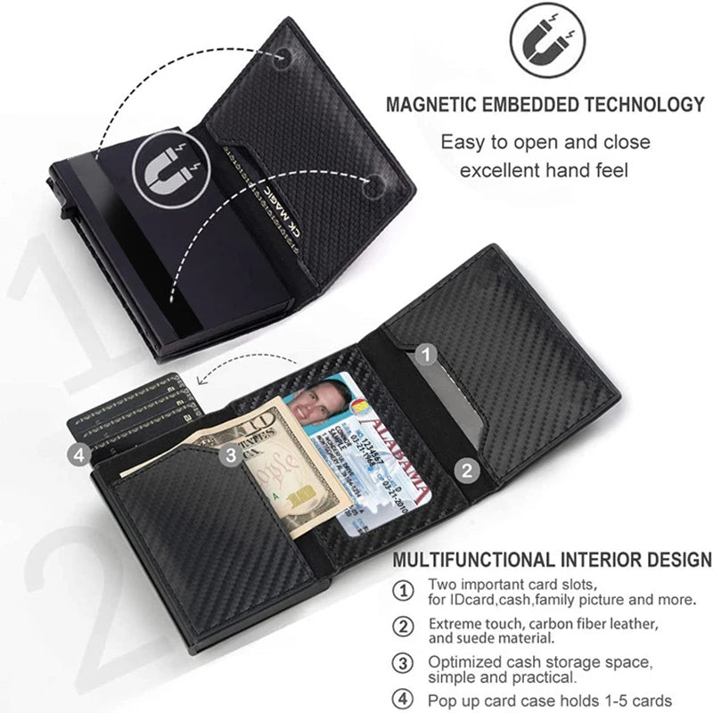 Rfid Carbon Fibe Airtag Wallets