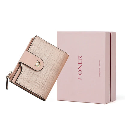 FOXER Cowhide Leather Women's Short Wallet
