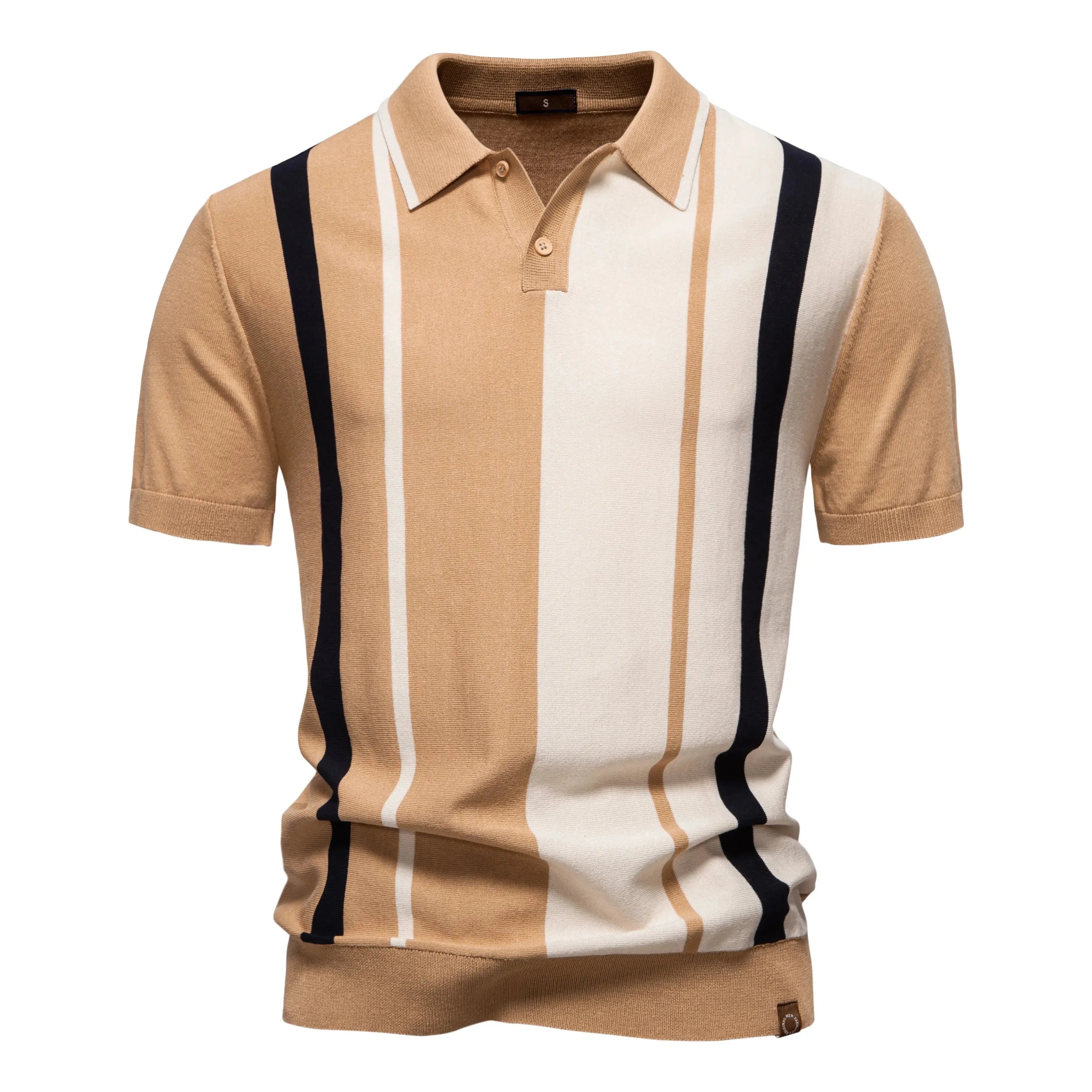 AIOPESON Men's Striped Mesh Polo Shirts - ShopHub