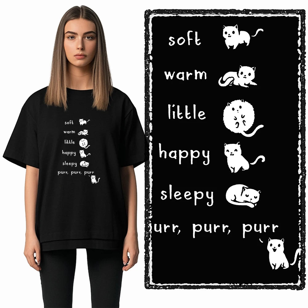 COOLMIND Cat Graphic T-Shirt | Women's Relaxed Black Tee