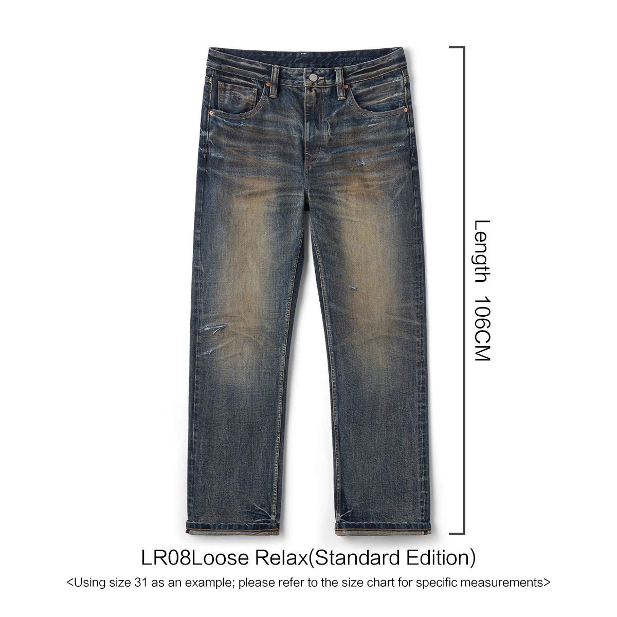 SIMWOOD High Standard Vintage Washed Selvedge Ripped Jeans
