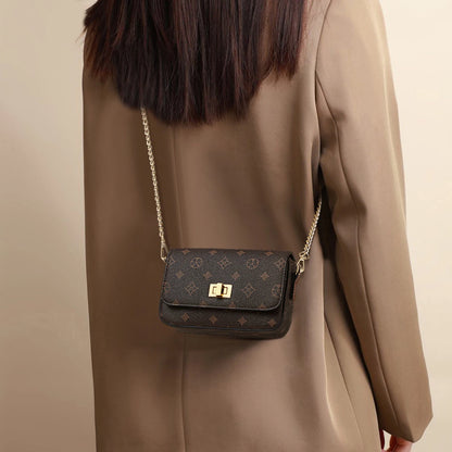 FOXER Vintage Monogram Chain Crossbody Bag