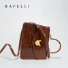 BAFELLI Crocodile-Pattern Leather Business Flap Bag