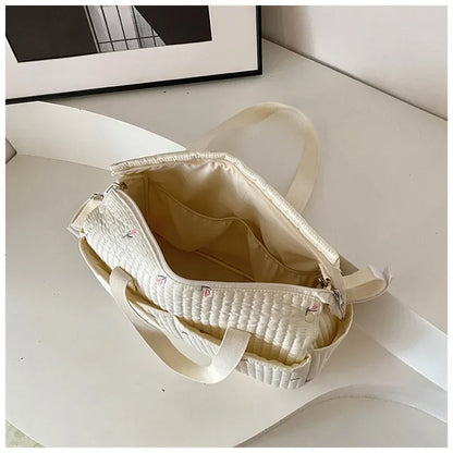 Embroidered Multi-Functional Diaper Bag