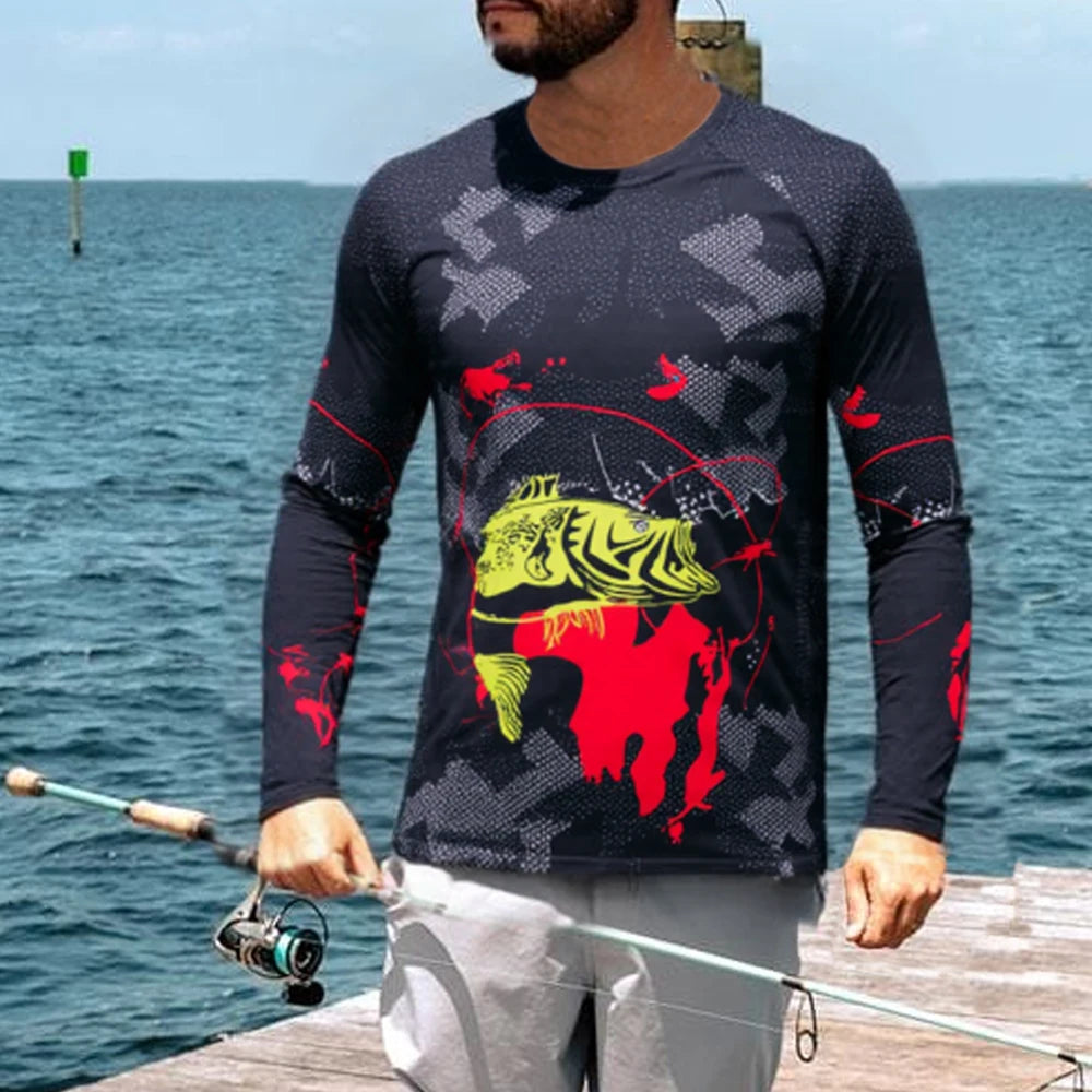 Men's Long-Sleeved Fishing T-Shirts ShopHub