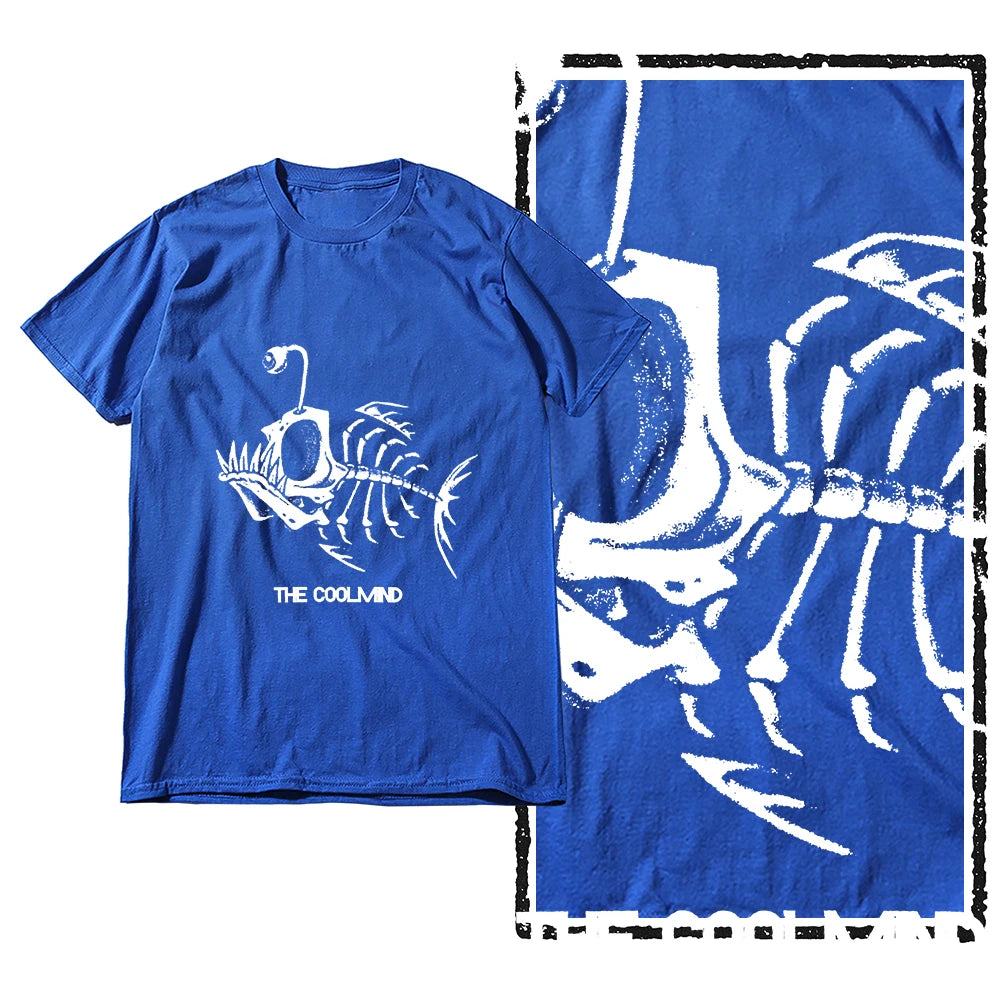 Bonefish Skull Deep Sea Fish Skeleton Funny Fisherman men T-Shirt Cotton O-Neck Short Sleeve Men T Shirt Oversize Streetwear