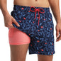 Men's ShopHub NZ summer 2026 2-in-1 polyester boardshorts with side zipper pockets, long lining, suitable for gym or swimming.