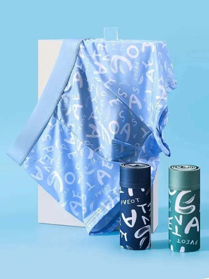 4 Pack Ice Silk Mesh Men's Boxer Shorts - ShopHub