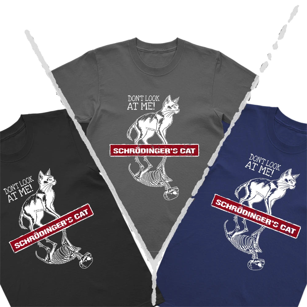 COOLMIND Schrödinger's Cat Graphic Cotton T-Shirt