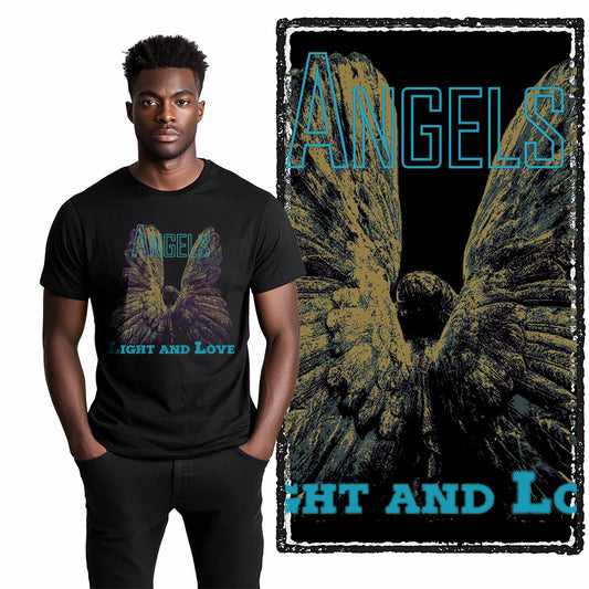 COOLMIND Unisex Angel Wings Graphic Cotton T-Shirt