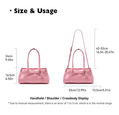 BAFELLI Pink Saffiano Leather Crossbody Bag