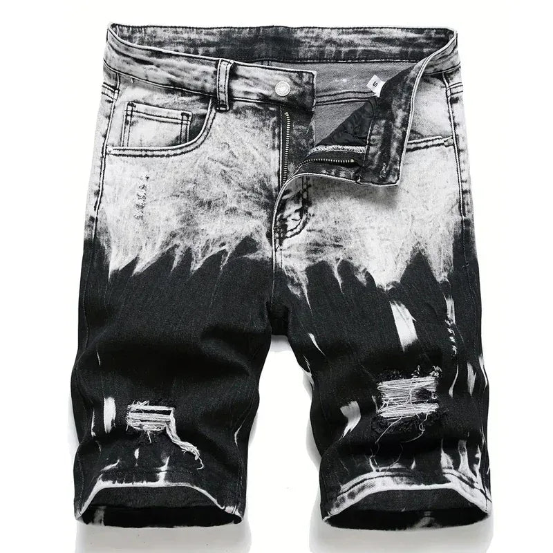 Men's Trendy Slim Stretch Denim Shorts - ShopHub