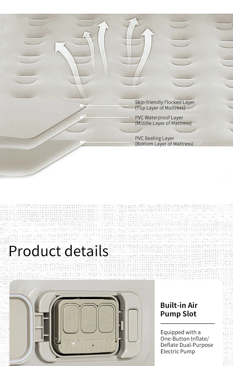 AZULBLANCO PVC Flocked Inflatable Mattress