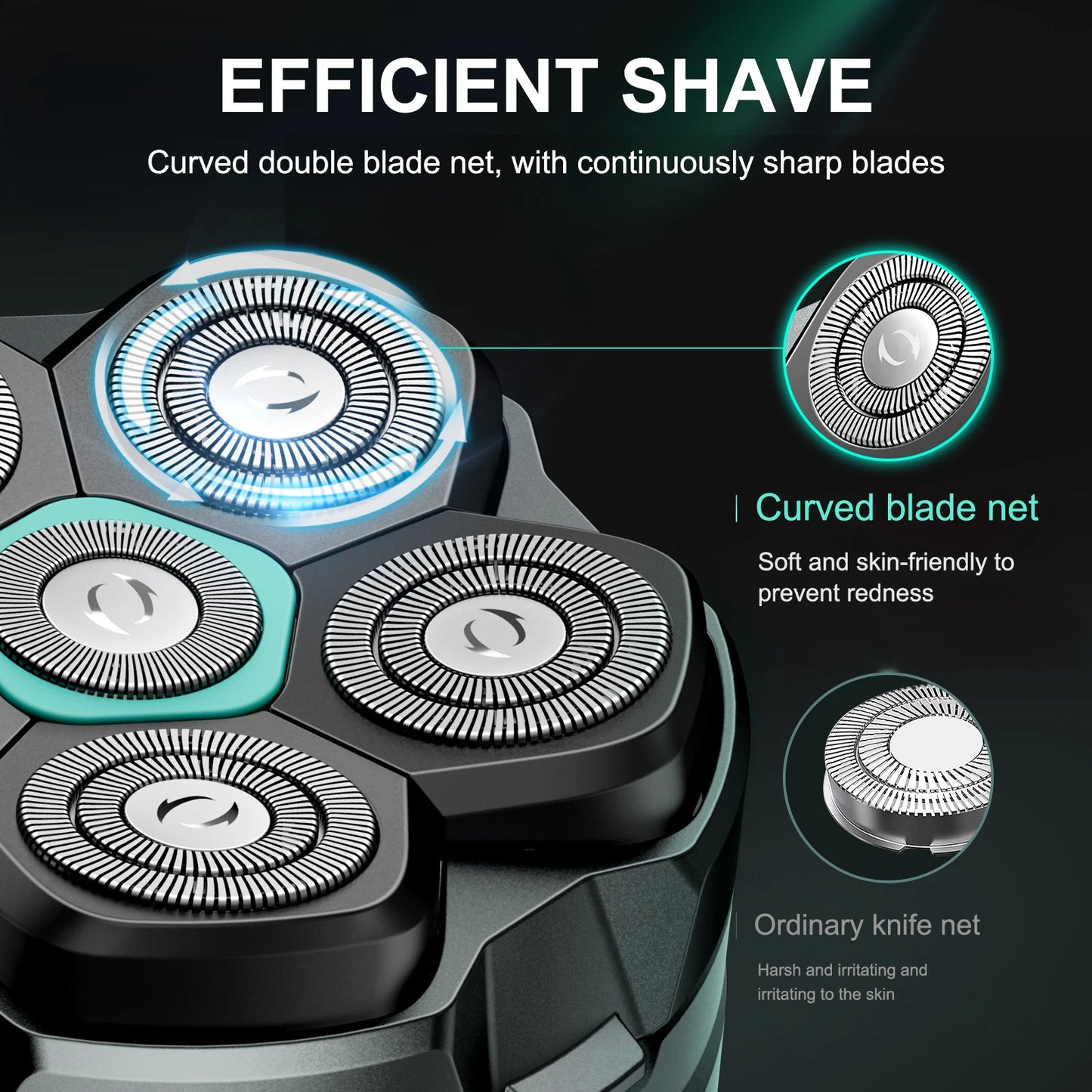 KENSEN Replaceable Blade S15 Head Shaver - Waterproof Stainless Steel Razor Blade for FK-8750 Cutter