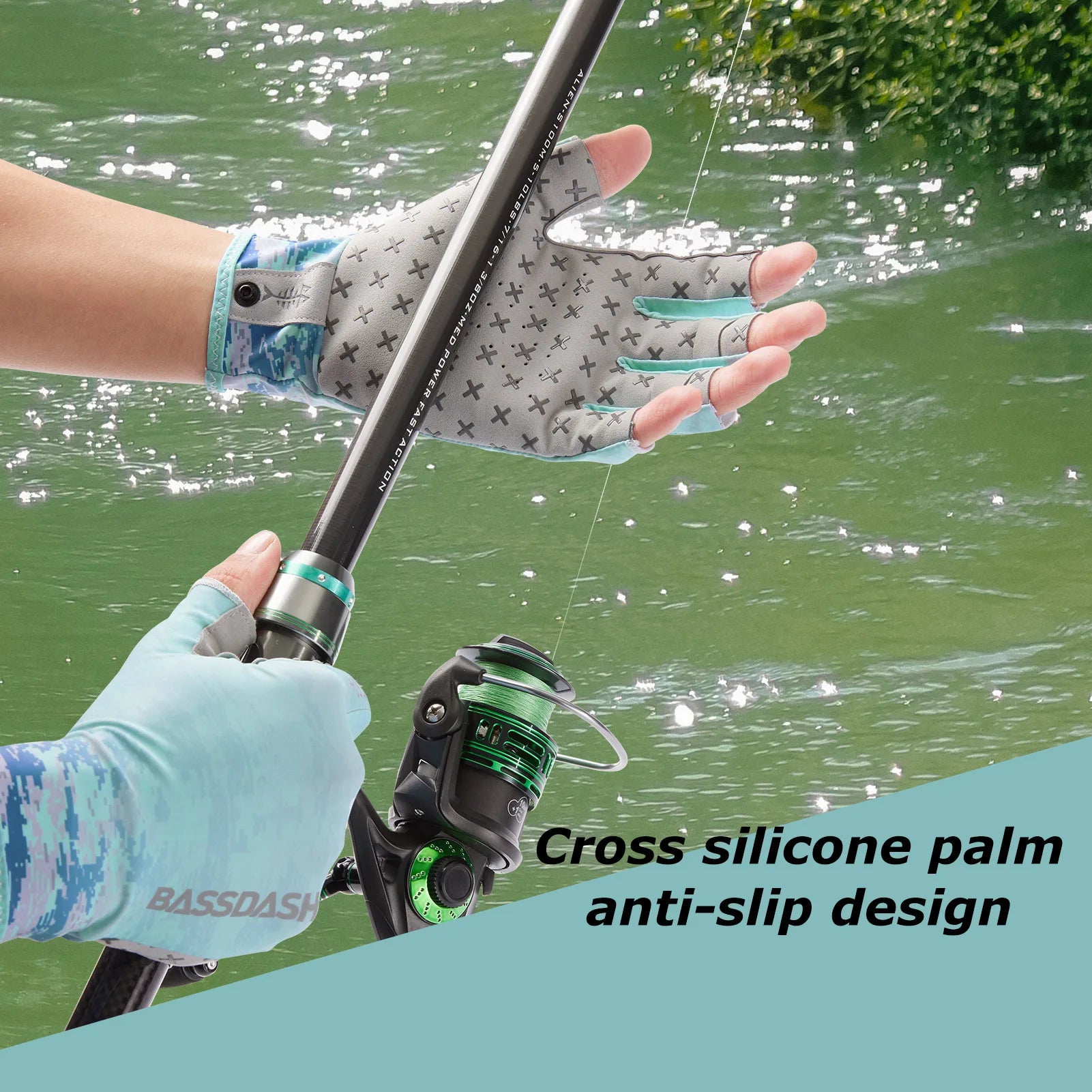 BASSDASH Breathable 3/4 Finger UPF 50+ Sun Gloves ShopHub