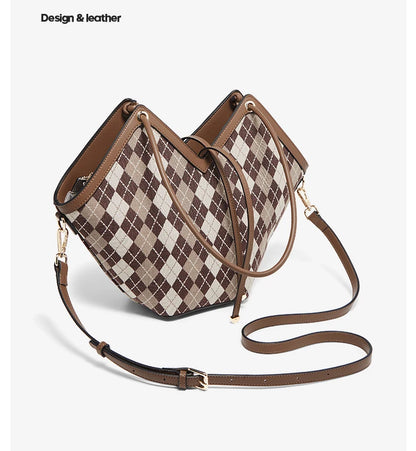 FOXER Brand Chic Women's Shoulder Bag 2026 New Spring Summer Luxury Design Female Handbag Purse Fashion Large Plaid Tote Bag