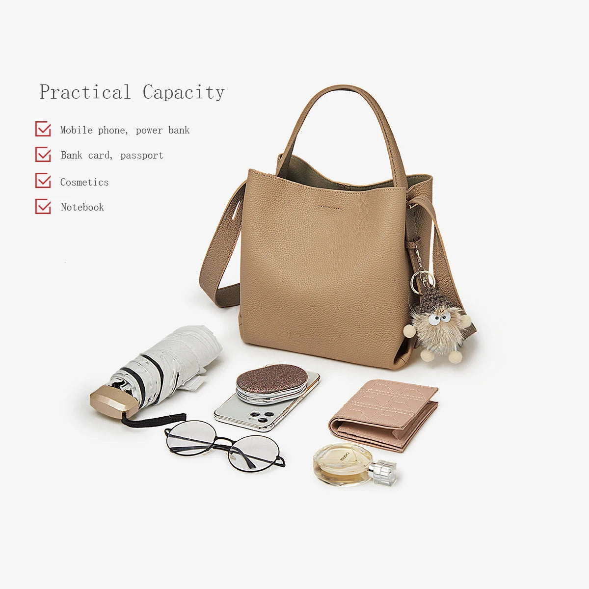 FOXER Genuine Leather Handbag — Premium Women's Shoulder Bag