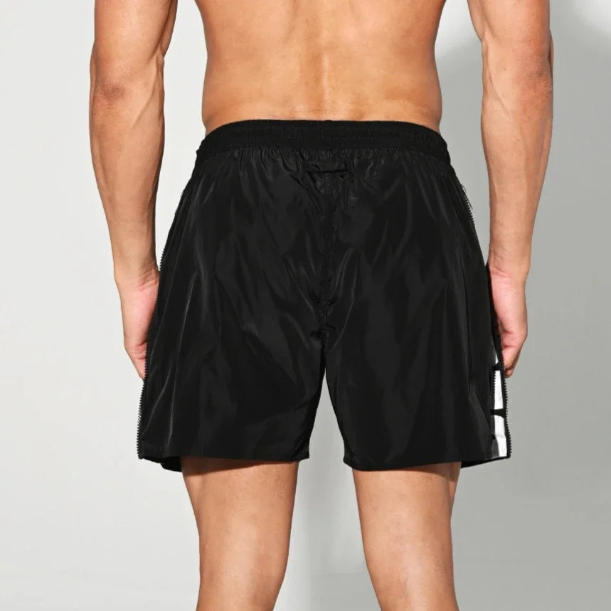 DESMIIT S98 Letter-Detail Swim Shorts with Mesh Liner