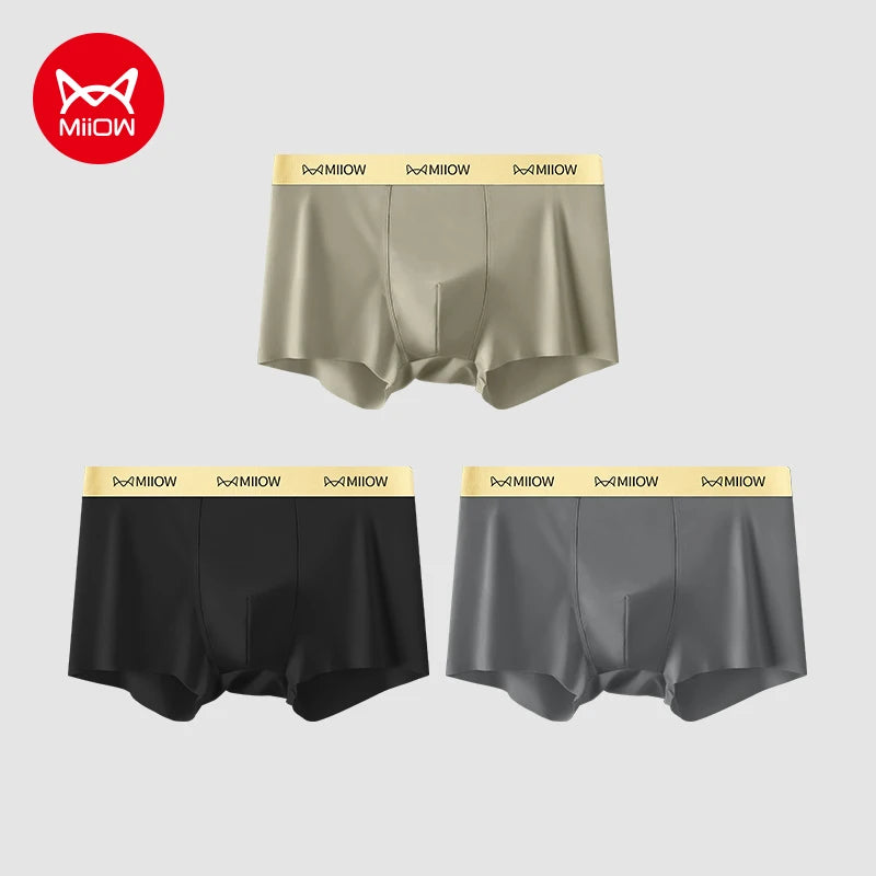 MiiOW Silky Ice Silk Men Boxers - 3Pcs
