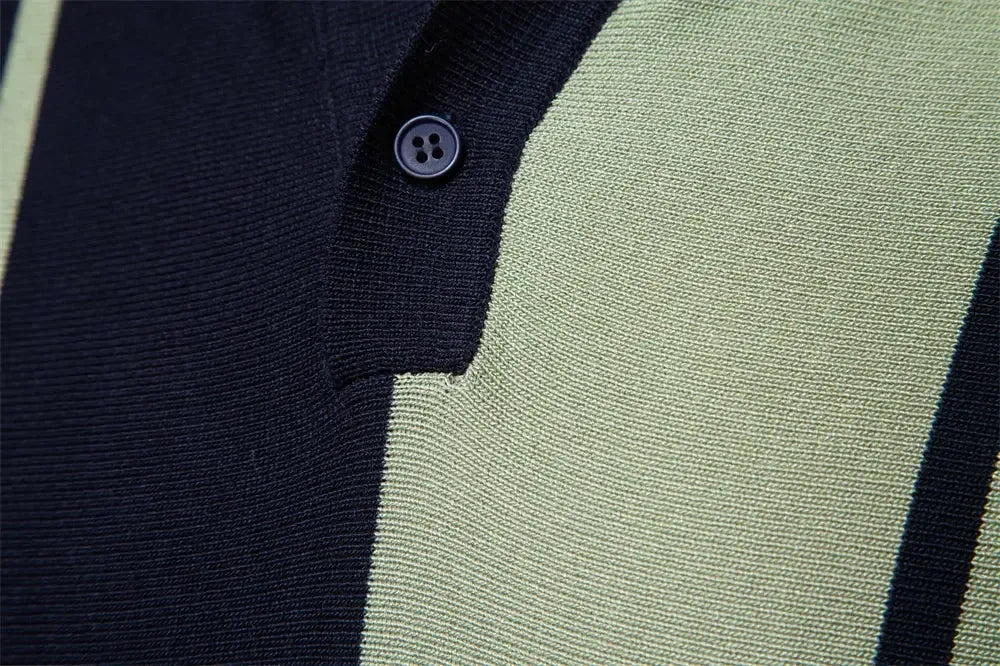 AIOPESON Men's Striped Mesh Polo Shirts - ShopHub