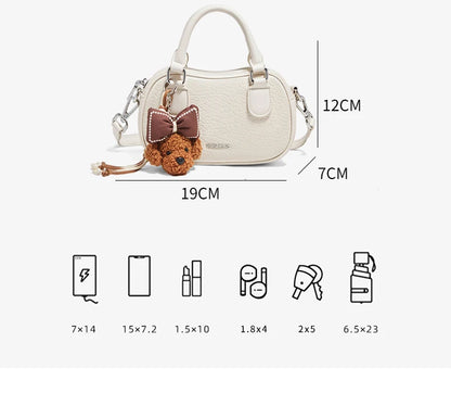 FOXER White Cowhide Leather Women's Shoulder Bag