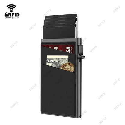 DIENQI Anti-theft Card Protectors Card Holder Minimalist Smart Wallet RFID Protection Aluminum Metal Cardholder Case Porte Carte