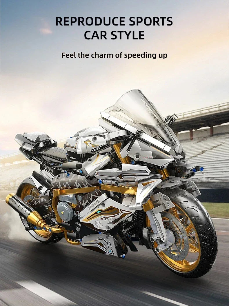 TOYLINX 1:5 Alloy Motorcycle Model With 2045 Pieces - ShopHub