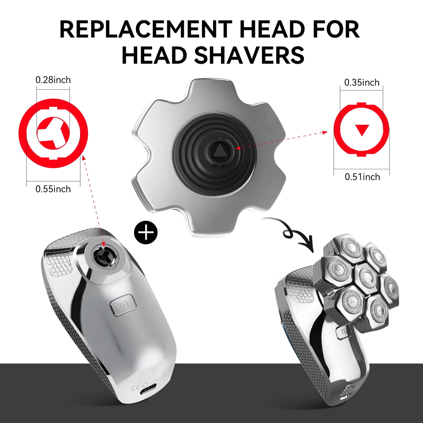 Kensen Razor Head Replacement for S18 5 in 1 Shaver Magntic Head