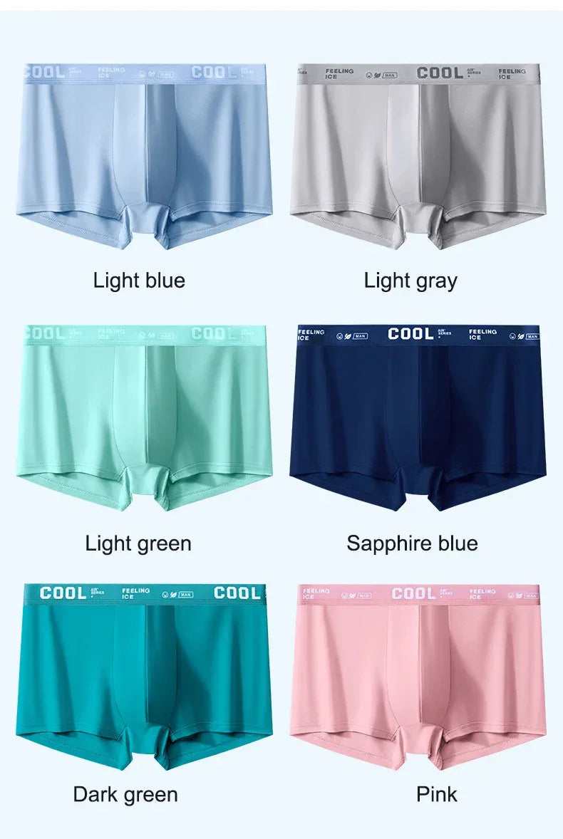 4 Pack Men's Ice Silk Boxer Shorts - ShopHub