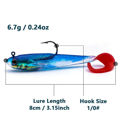 Soft Fishing Lures with Lead Head Jigs – Bass & Trout (Several quantities and colours available) Habicare