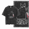 COOLMIND DB Cat Printed Cotton Acid Washed Exclusive Graphic Unisex T Shirt Cool Streetwear Men Tshirts Big Size Tee for Men