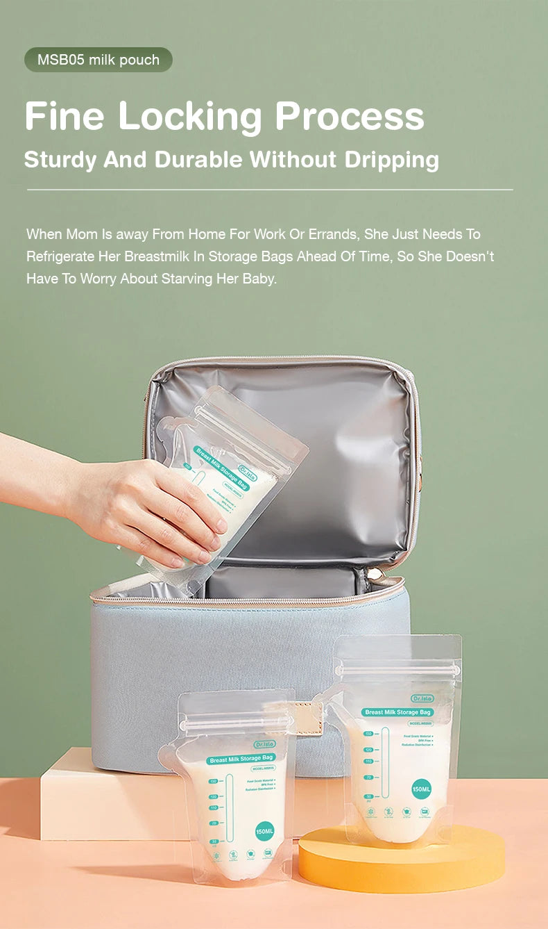 Dr.Isla Breast Milk Storage Bags — 100 Piece, 150ml Capacity