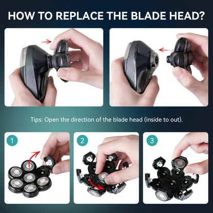 Kensen Electric Shaver Head Replacement for 7D Floating Washable Shaver