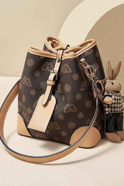 FOXER Women Fashion Crossbody Bag Bucket Shoulder Handbag Purse for Lady Gift for Wife Girlfriend