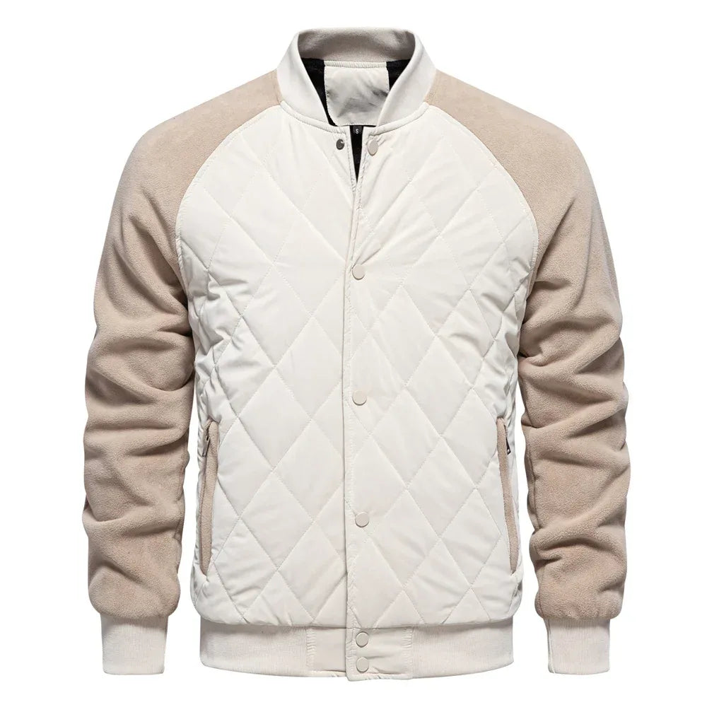 AIOPESON Men's Patchwork Thick Fleece Lined Baseball Bomber Jackets - ShopHub
