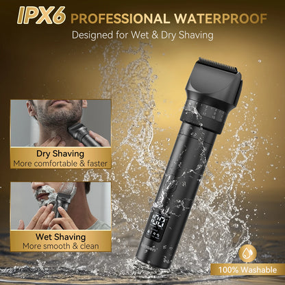 Kensen S29 Hair Trimmer - 2 in 1 Adjustable Hair Clipper Kit with Electric Razor for Wet/Dry Hair Cutting and Nose Hair Trimming